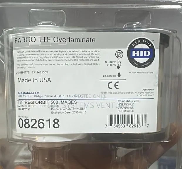Hid Fargo Hdp5000 / Htc4500 Thermal Transfer Overlaminate Clear - 500c · Photo 1