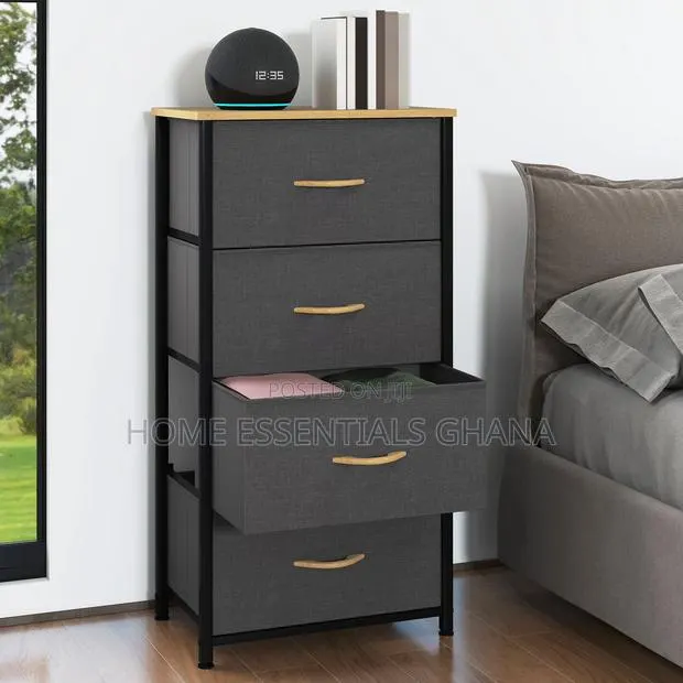 4 Drawer Dresser Fabric Chest of Drawers Furniture Storage Organizer · Photo 1