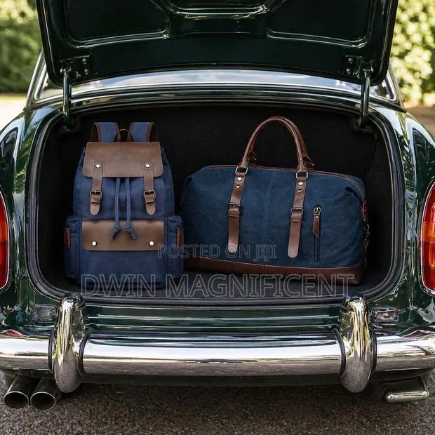 Vintage Canvas/Leather Travel Set Featuring Backpack and a Duffel Bag · Photo 1