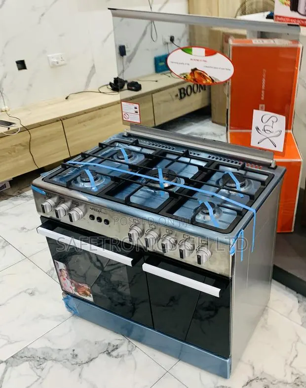 Perfect New Mediatech 60x90 Freestanding 5 Gas Burner Cooker (Gray) · Photo 1