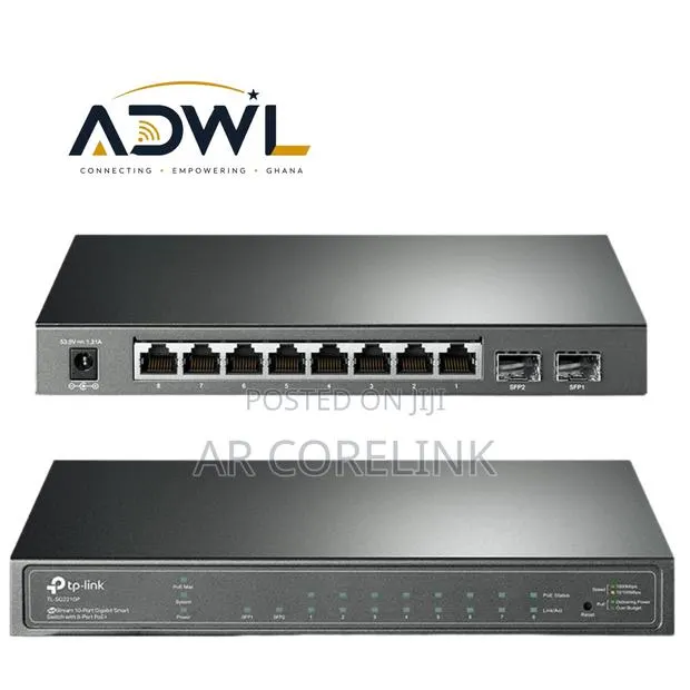 JetStream 10-Port Gigabit Smart Switch With 8-Port PoE+ · Photo 1