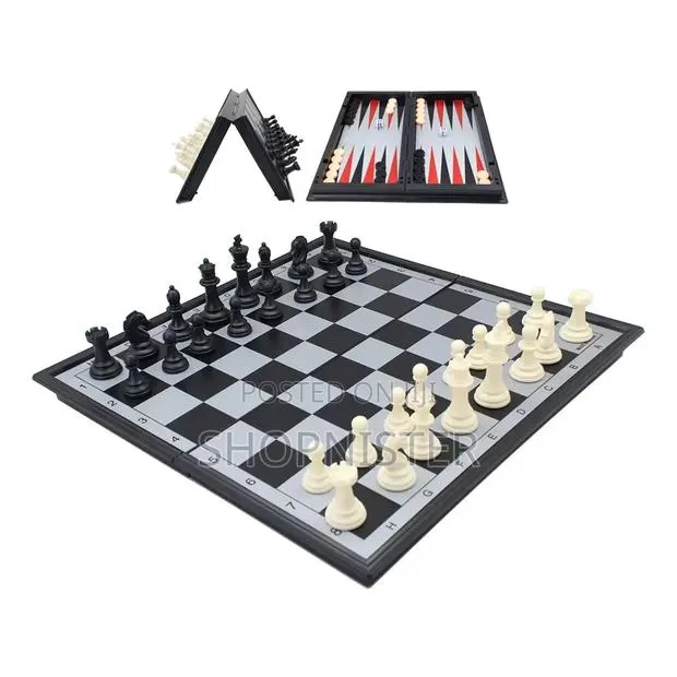 3 in 1 Chess Board Game 14inches · Photo 1