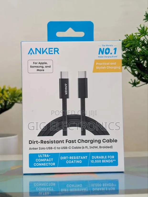 Anker USB C to USB C Cable, Full-Speed 240W Charging Cable Black · Photo 1
