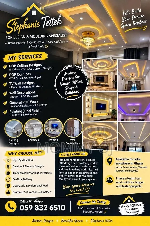 Professional POP Ceiling Designer & Installer in Ghana · Photo 1