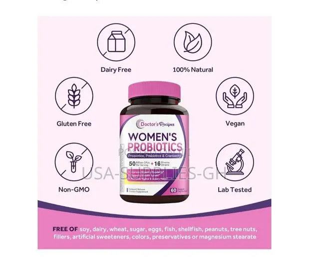 Doctor's Recipes Women's Probiotic, 60 Caps With Organic Cranberry Usa · Photo 1
