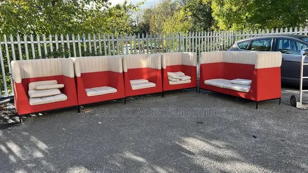 Luxury Red Cream High-Back Lounge Chair · Photo 1