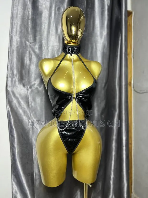 Black Leather Women Sexy Lingerie Set · Photo 1