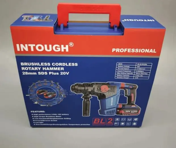 Brushless Cordless Rotary Hammer 28mm SDS Plus 20v From Italy (Two Bat · Photo 1