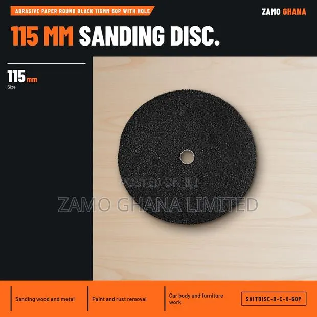 Abrasive Paper Round Black 115Mm 60P With Hole - SAITDISC-D-C-X-60P · Photo 1