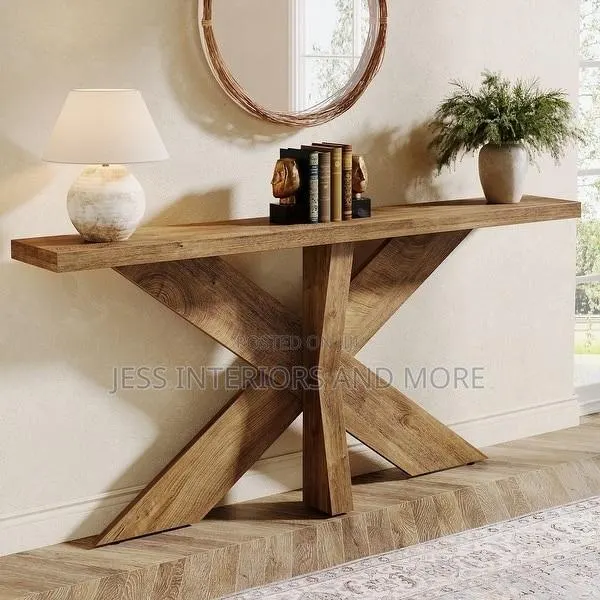Console Sofa Table for Entryway Hallway - Natural Brown · Photo 1