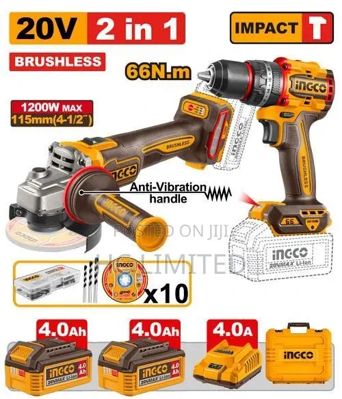 Ingco 2 PCS Cordless Combo Kit - Ckli20256 · Photo 1