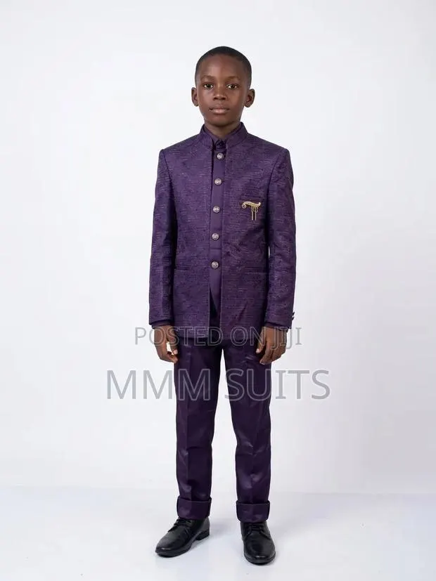 Quality 2-Piece Political Children Boys Suit Available in Mauve · Photo 1
