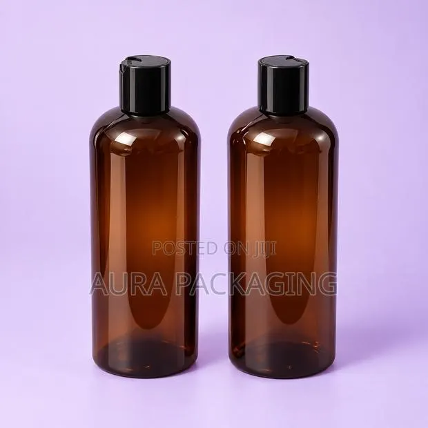 Amber Lotion or Shower Gel Bottle With Side Press · Photo 1