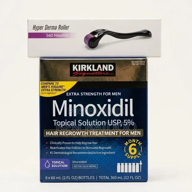 Kirkland Minoxidil Set+Derma Roller (Best Duo for Hair Growth) · Photo 1