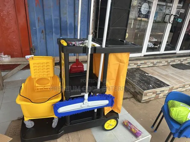 Cleaning Cart Complete - Heavy-Duty Janitorial Cart With Wheels · Photo 5