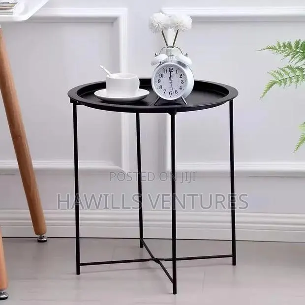 Black Metal Aboxoo Foldable Side Table · Photo 1