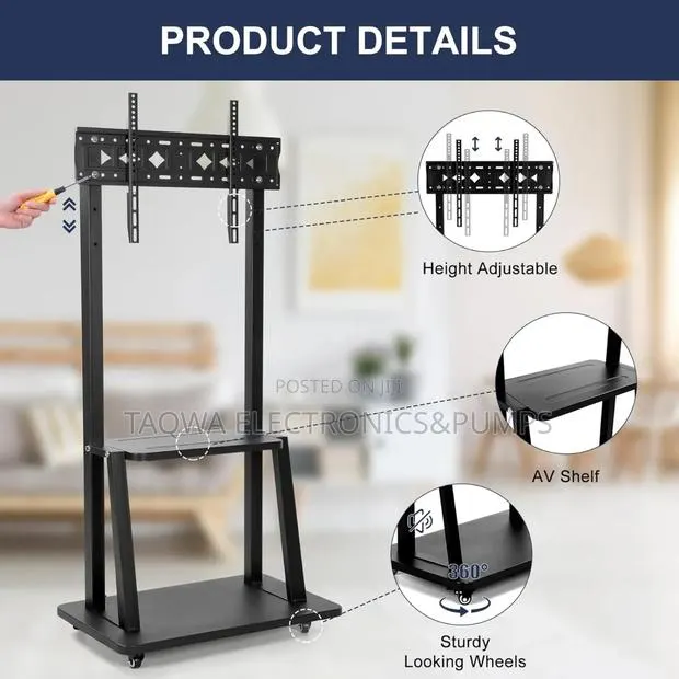 Best for 32-75 Inches With Wheels Mobile Tv Stand · Photo 1