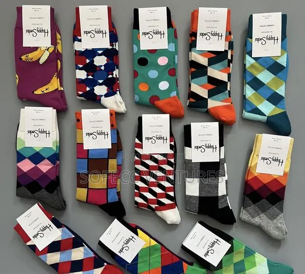 Multi-Color Cotton Happy Socks · Photo 1
