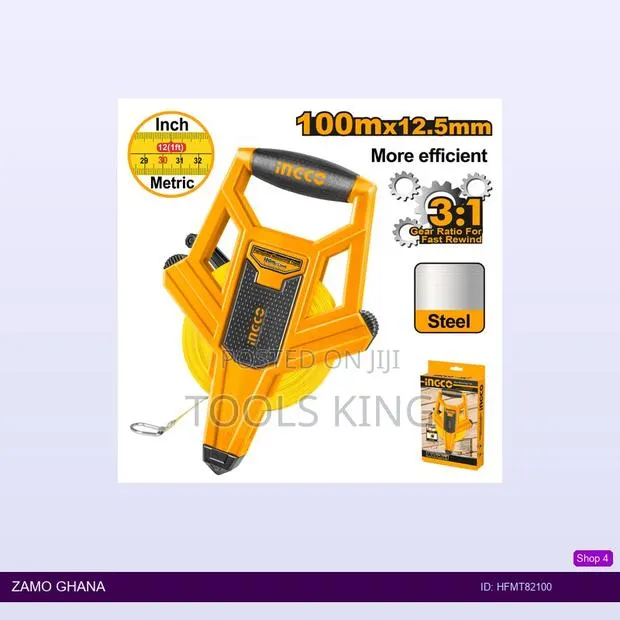 Fibreglass Measuring Tape 100m - Hfmt82100 · Photo 1