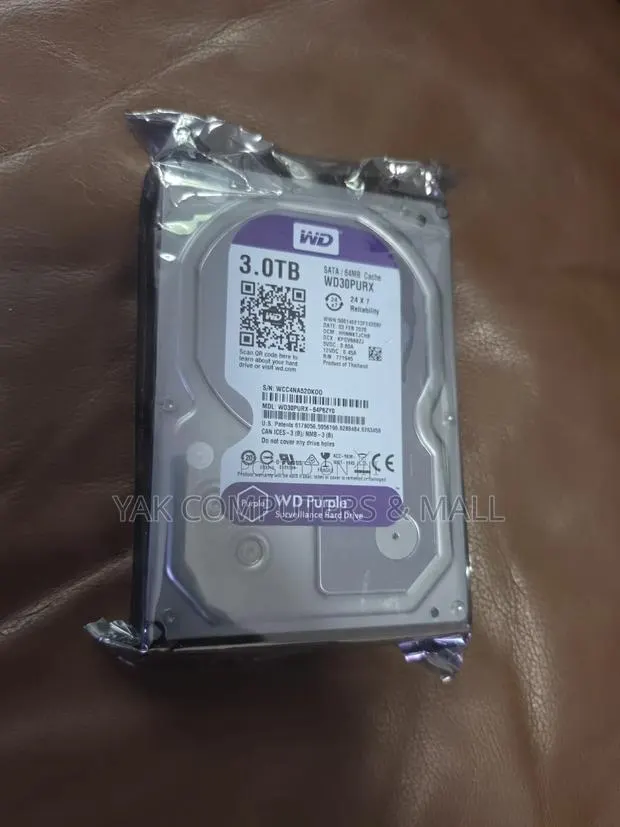 3tb Wd Puple Surveillance HDD for Desktop for CCTV and Desktop · Photo 1