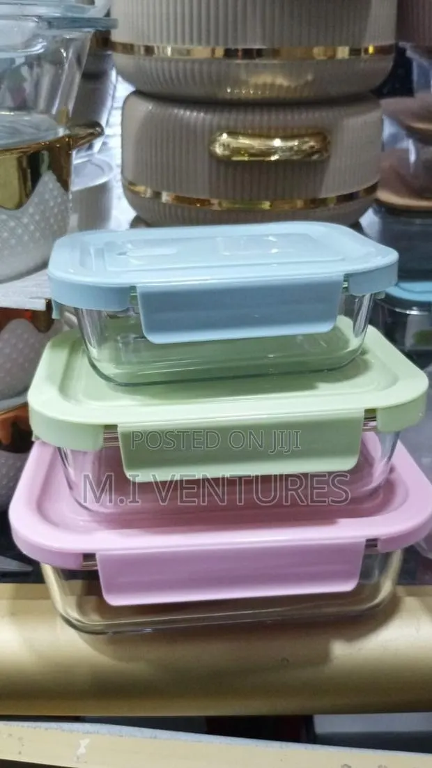 3 Set Glass Storage Bowls · Photo 1