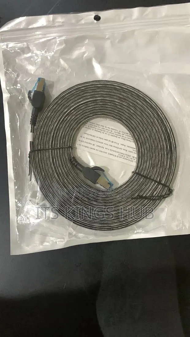 Cat 8 Flat Braided Ethernet LAN Cable – High Speed -5m · Photo 1