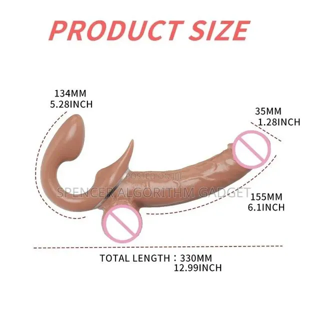 Strapless G-Spot Double End Dildo Retractable Vibrator Toy · Photo 1