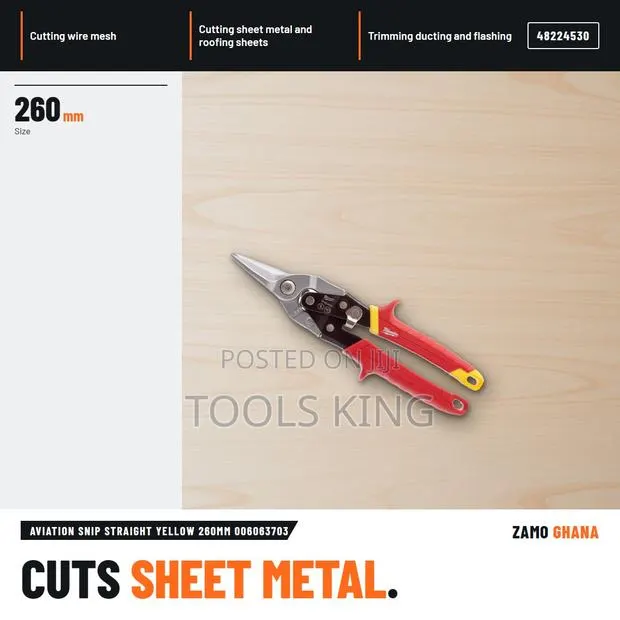 Aviation Snip Straight Yellow 260Mm - · Photo 1