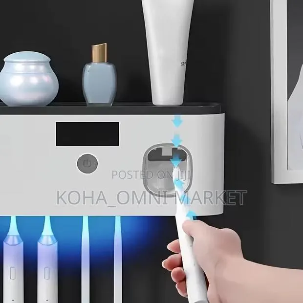 Smart Wall-Mount Toothbrush Holder + Sterilizer+ Toothpaste Dispenser · Photo 1