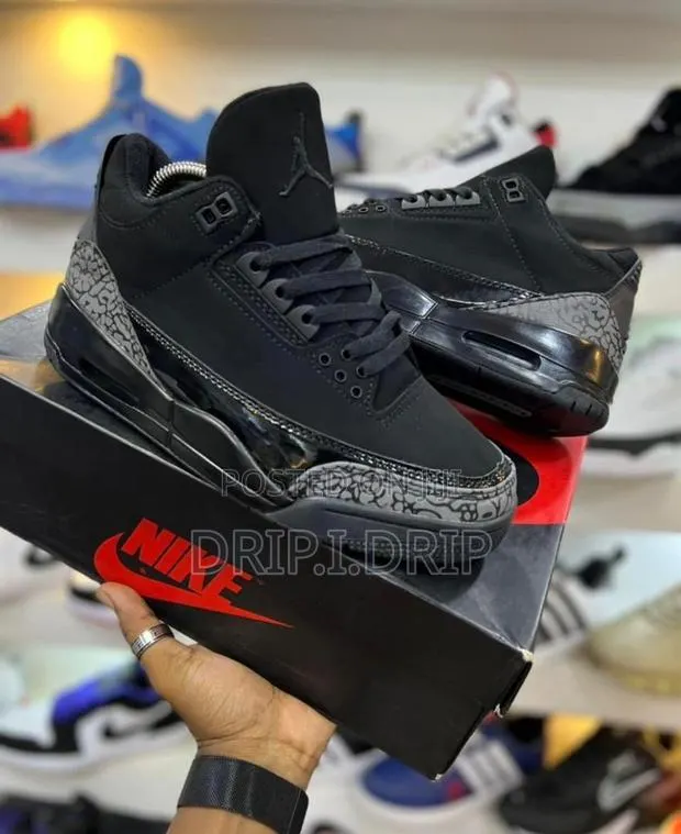 Jordan 3 Rethro . Black . Comes in Box. Comes in All Sizes and Colours · Photo 1