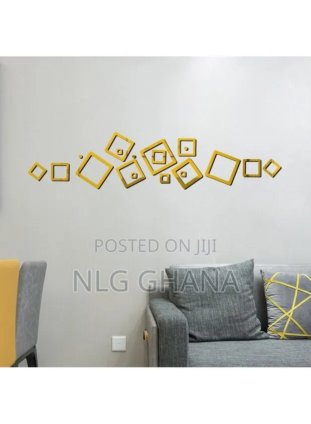18 PCS/Set Acrylic Geometric Hollow Square Mirror. · Photo 1
