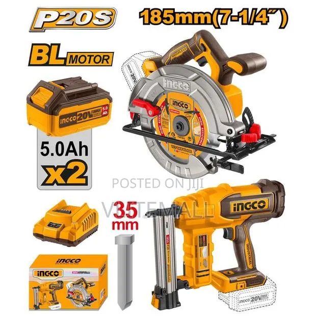 Cordless 20v Circularsaw 7.25" + Bradnailer 35mm + 2batter Cosl · Photo 1