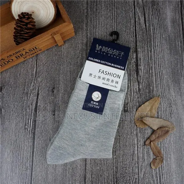 5 Pairs Mid-Calf Socks - Black ,White, Dark Grey, Dark Blue Light Grey · Photo 1