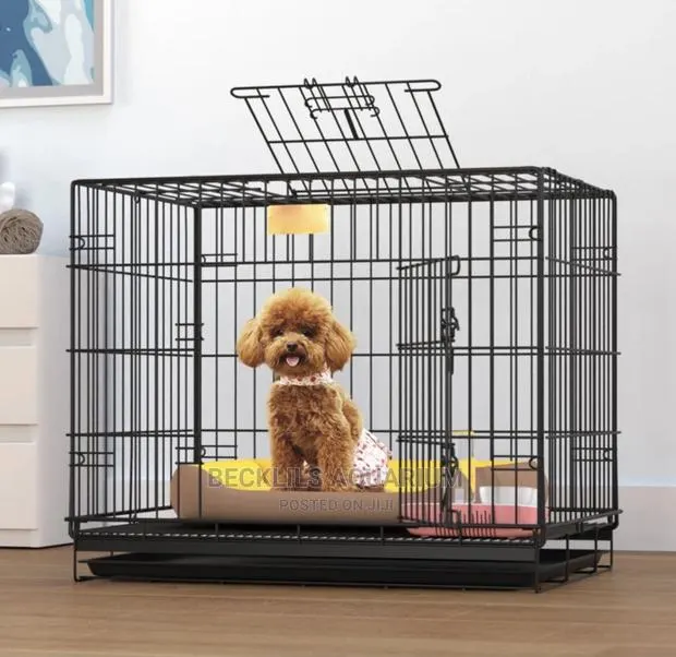 Indoor Metallic Dog Cage · Photo 1