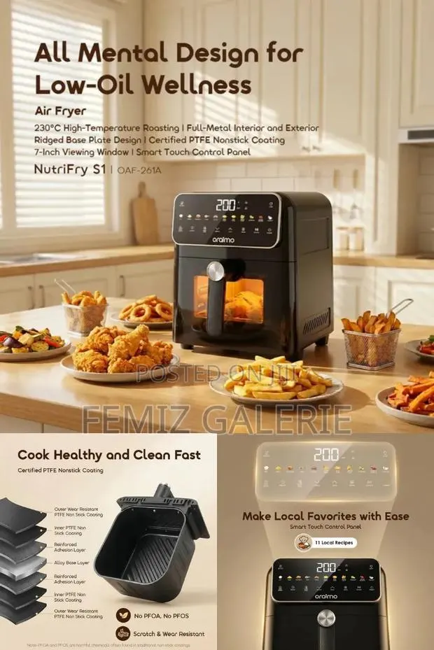 Oraimo Nutrifry S1 6l 1500w 230°C High-Temp Air Fryer · Photo 1