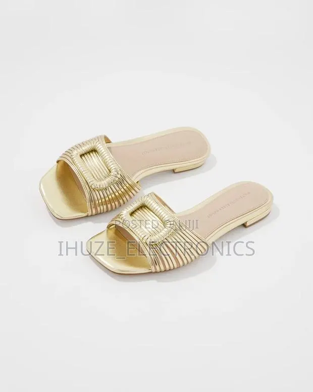 Gold Strappy Slide for Ladies (Us Size 7/8.5). From Usa · Photo 1