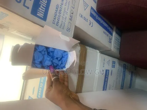 Blue Nitrile Gloves Powder Free Original Long Lasting · Photo 1