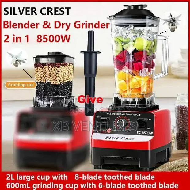 SILVER CREST 2L Industrial 8500W Food Crusher Blender With 2 Jar · Photo 1