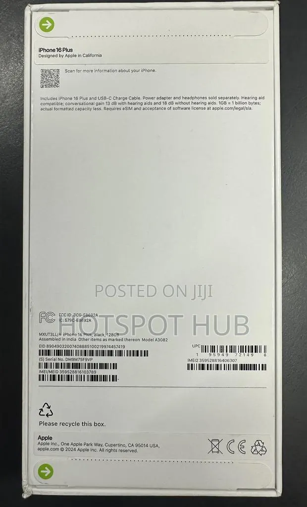 New Apple iPhone 16 Plus 128 GB Black · Photo 1