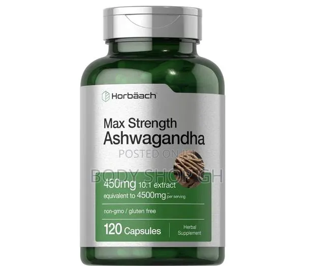 Horbäach Maximum Strenght Ashwagandha Supplement | 120 Caps · Photo 1