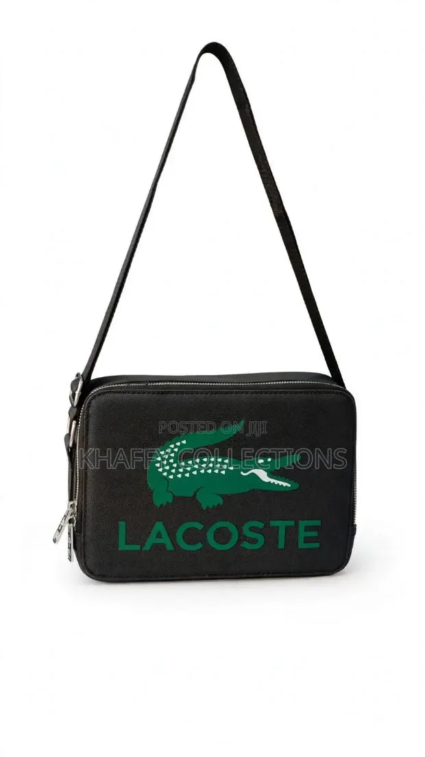 Original Lacoste Crossbody Bag - Black With Green Logo Men Side Bag · Photo 1