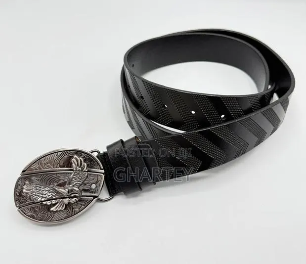 Bold Metal Embossed Buckle Rubber Belt · Photo 1
