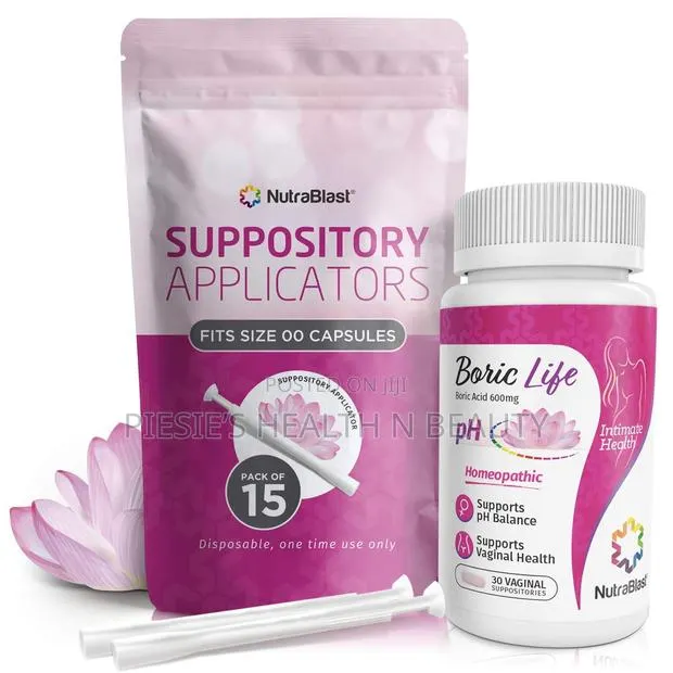 Nutrablast Boric Acid Vaginal Suppositories With Applicator · Photo 1