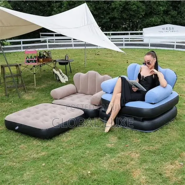 2-in-1 Inflatable Sofa – Portable Sofa Chair With Footrest · Photo 1