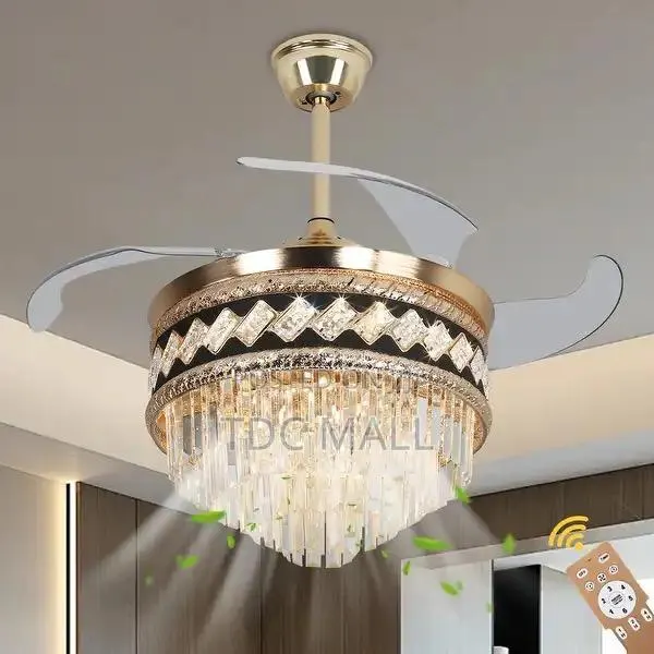 Premium Crystal Fanlight With Bluetooth + Remote Control - 85% Copper · Photo 1