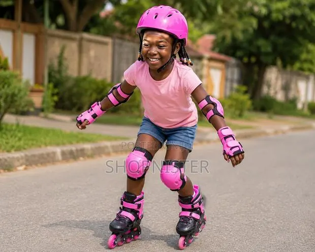 Girls Protective Gear Set With Helmet · Photo 2