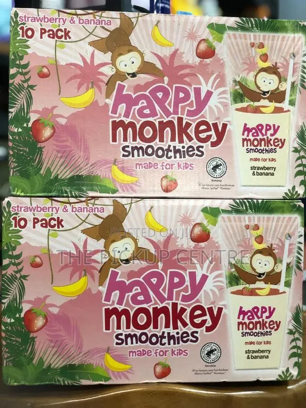 Happy Monkey Smoothies Made for Kids' Strawberry Banana (10 Pack) · Photo 1