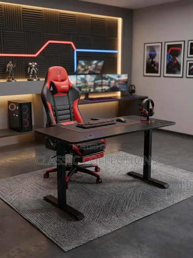 Ergonomic Racing Chair With 1.4m Carbon-Fiber Texture Gaming Desk · Photo 1