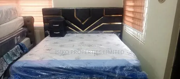 Foreign King Size Mattress and Bed Frame With Side Drawer · Photo 1