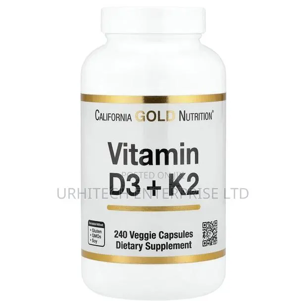California Gold Nutrition Vitamin D3+ K2, 240 Veggie Capsules